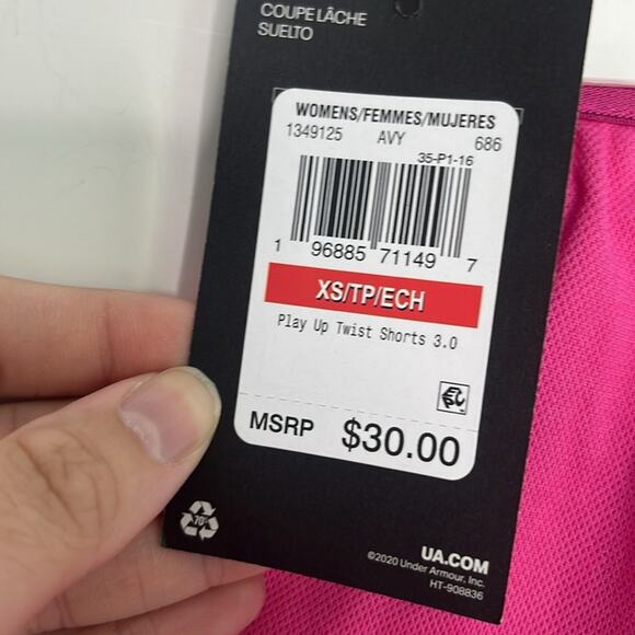 Under Armour Womens Play Up Twist Shorts 3.0 Size XS - Picture 6 of 8